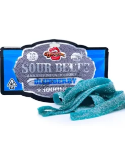 Alternative view of Devour Sour Belts 3000mg – Blueberry