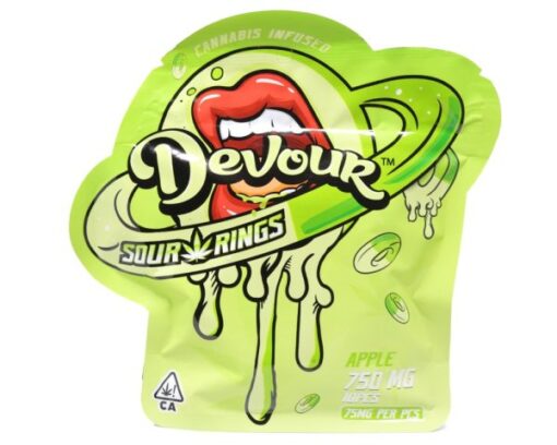 Devour Edibles (750mg) Sour Rings – Apple