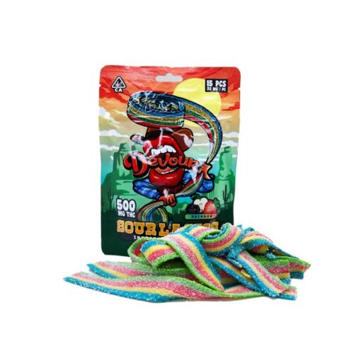 Devour 500mg Sour Lassos – Rainbow
